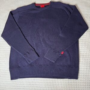 NWT Vintage Levis Sweater Mens Medium Navy Blue Y2K Shirt Crewneck Pullover NEW